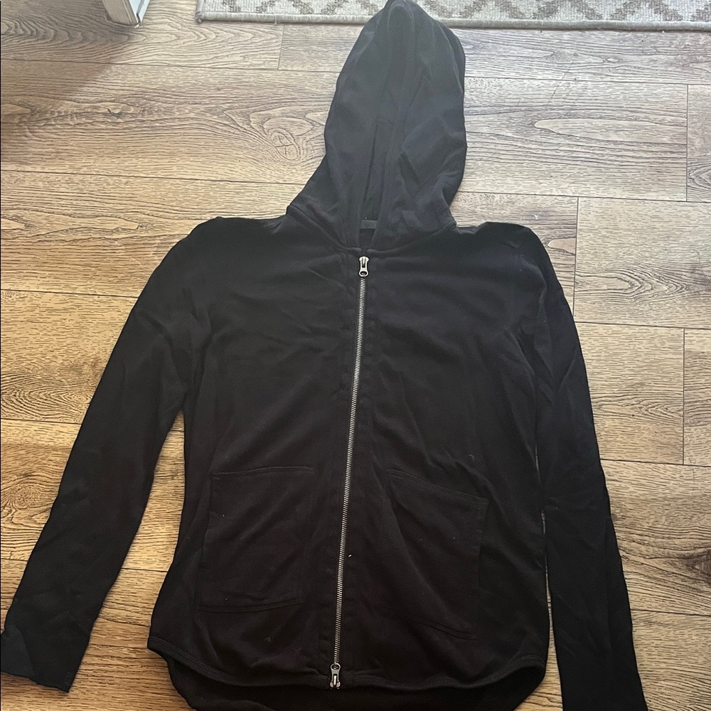 ATM Anthony Thomas Melillo Black Zip-Up Hoodie